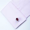 Sterling Silver PLated Ruby Cufflinks Set from Gentlemansguru.com