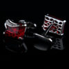Sterling Silver Red Gemstone Cufflinks Set from Gentlemansguru.com
