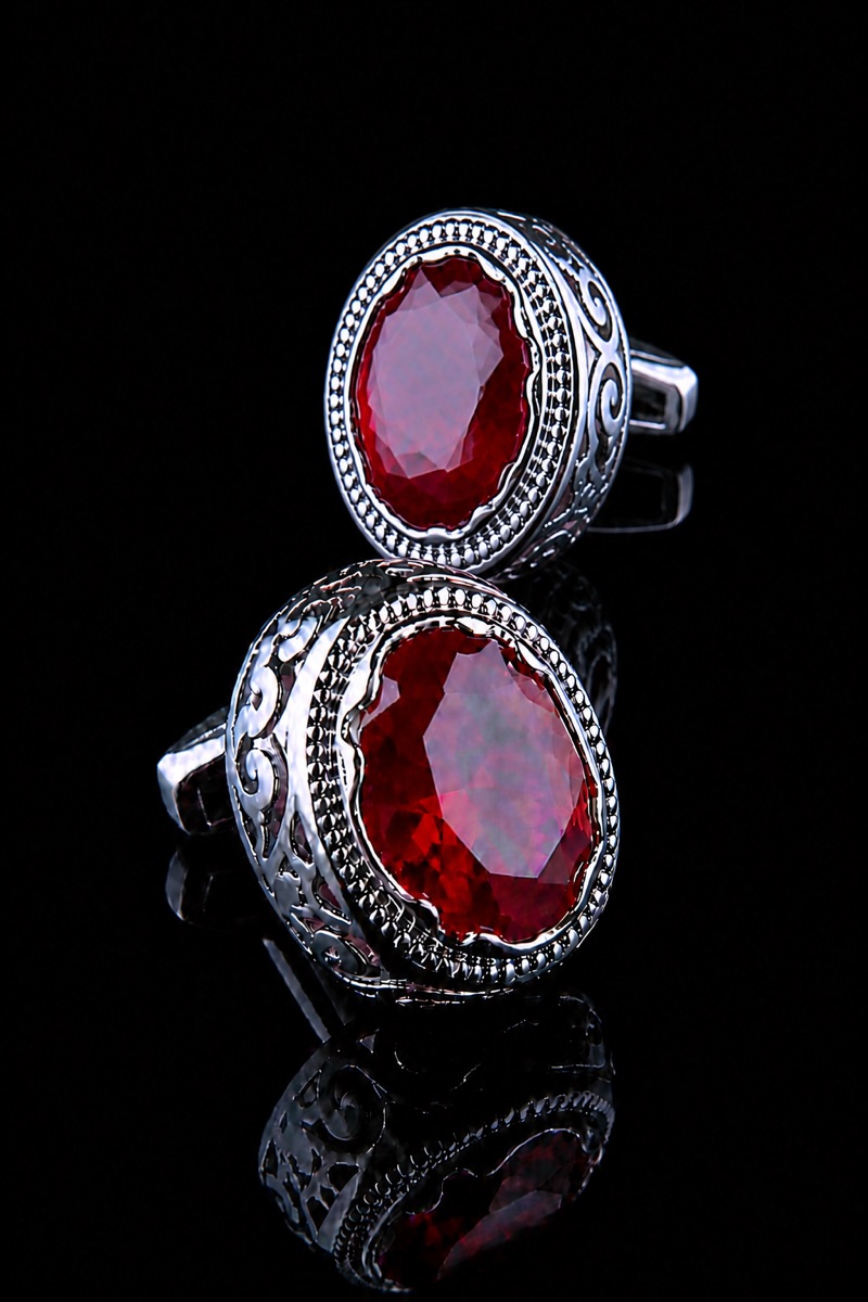 Vintage Crystal Red Ruby Cufflinks for Men from Gentlemansguru.com