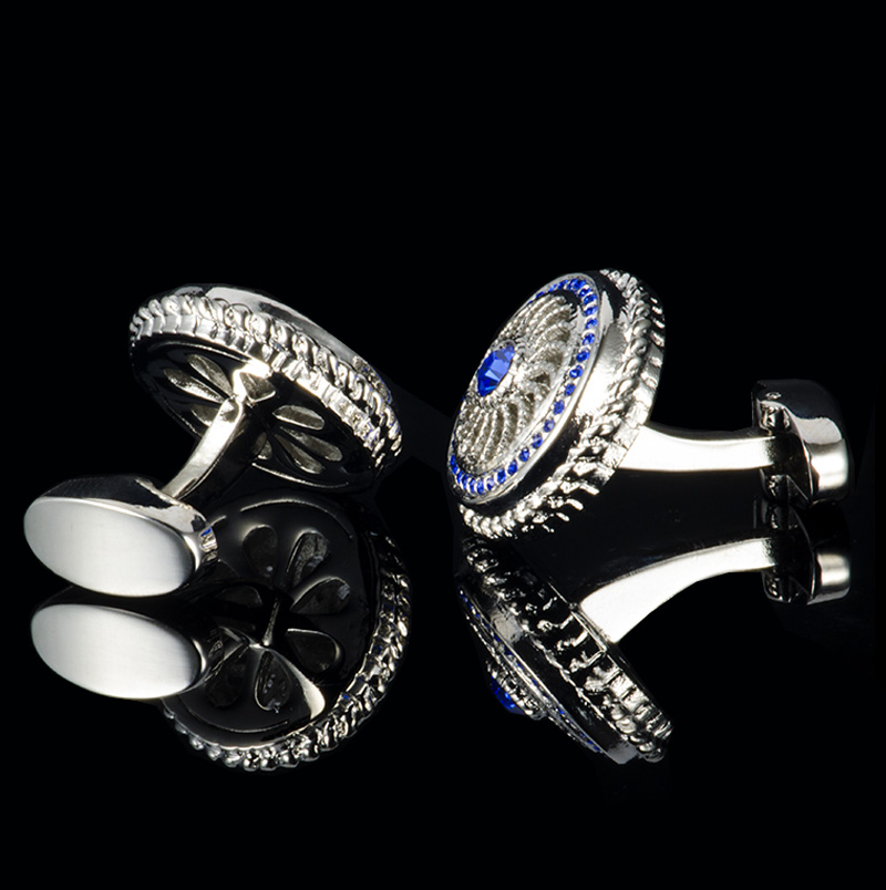 Vintage Royal Blue and Silver Cufflinks For Men from Gentlemansguru.com