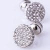 Wedding Crystal Round Silver Cufflinks from Gentlemansguru.com