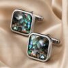 Natural Abalone Shell Cufflinks for Men from Gentlemansguru.com