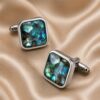 Luxury Square Abalone Shell Cufflinks for Men from Gentlemansguru.com