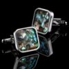 Mens Silver Abalone Shell Cufflinks from Gentlemansguru.com