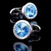 Crystal Baby Blue Stone Cufflinks from Gentlemansguru.com