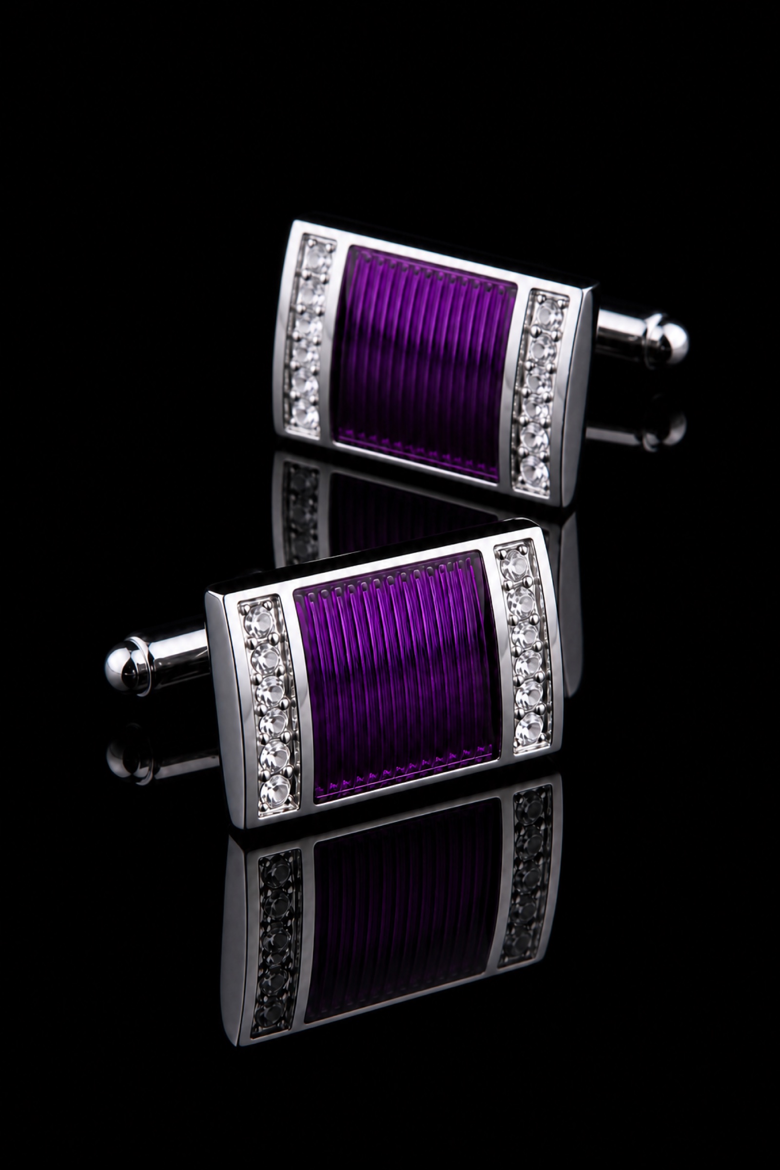 Crystal Purple Wedding Cufflinks from Gentlemansguru.com