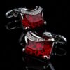 Crystal Red Gemstone Cufflinks from Gentlemansguru.com