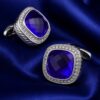 Deep Blue Crystal Cufflinks for Formal Wear from Gentlemansguru.com