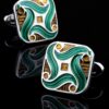 Green Enameled Cufflinks from Gentlemansguru.com