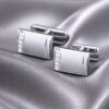 Groom Silver Crystal Cufflinks from Gentlemansguru.com