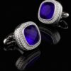 Luxury Cobalt Blue Crystal Cufflinks for Men from Gentlemansguru.com