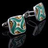 Luxury Green Enamel Cufflinks from Gentlemansguru.com
