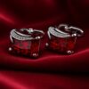 Men's Sterling Silver Ruby Cufflinks from Gentlemansguru.com
