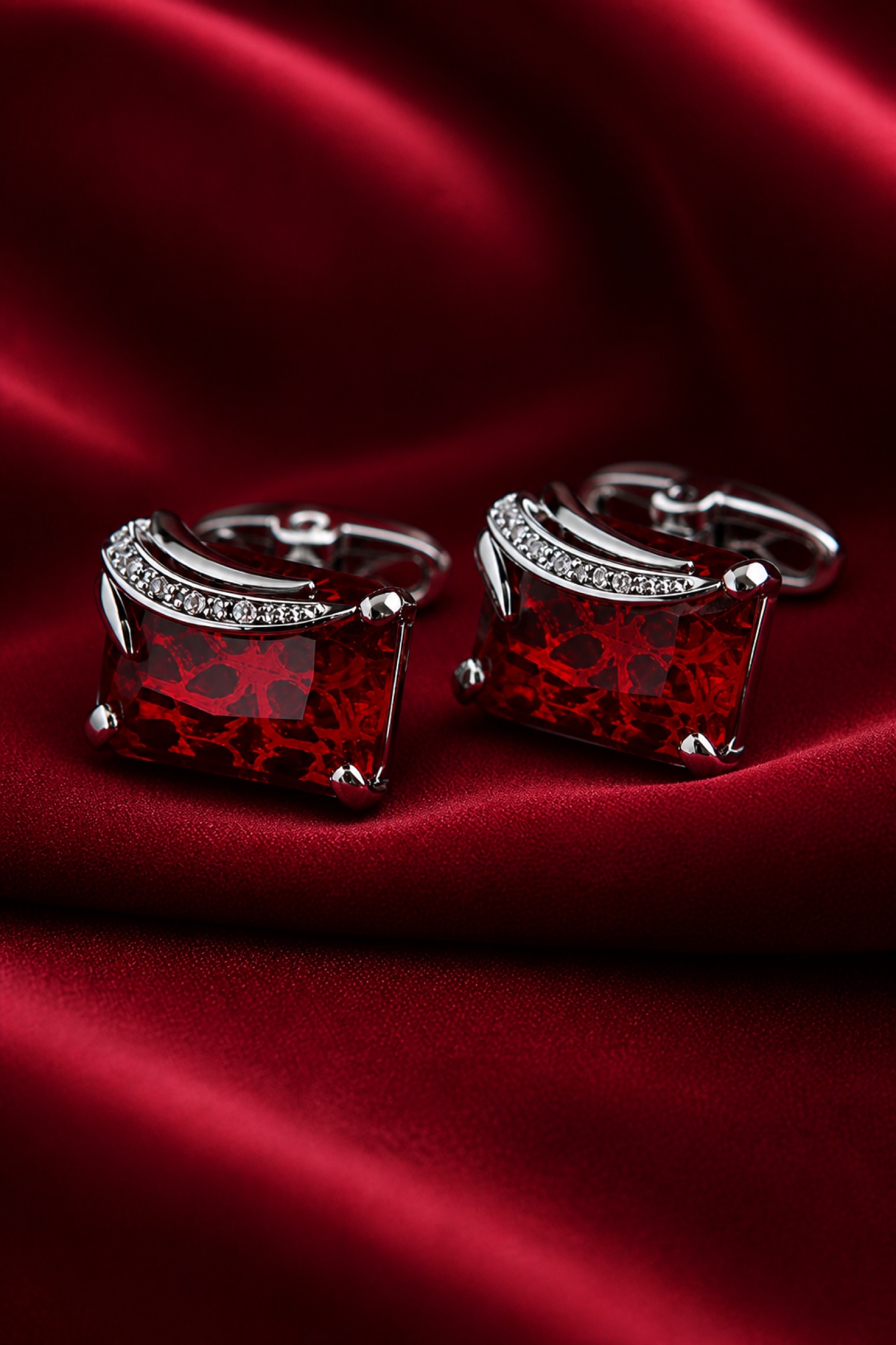Men's Sterling Silver Ruby Cufflinks from Gentlemansguru.com