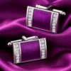 Orchid Purple Wedding Cufflinks from Gentlemansguru.com