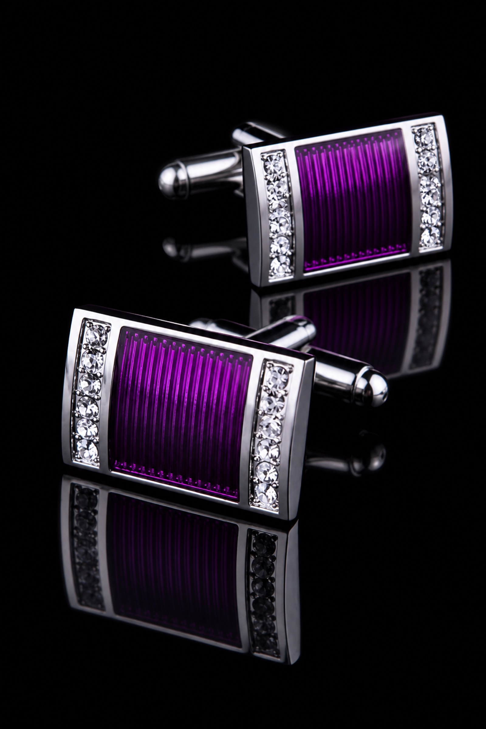 Purple Crystal Cufflinks for Formal Events from Gentlemansguru.com