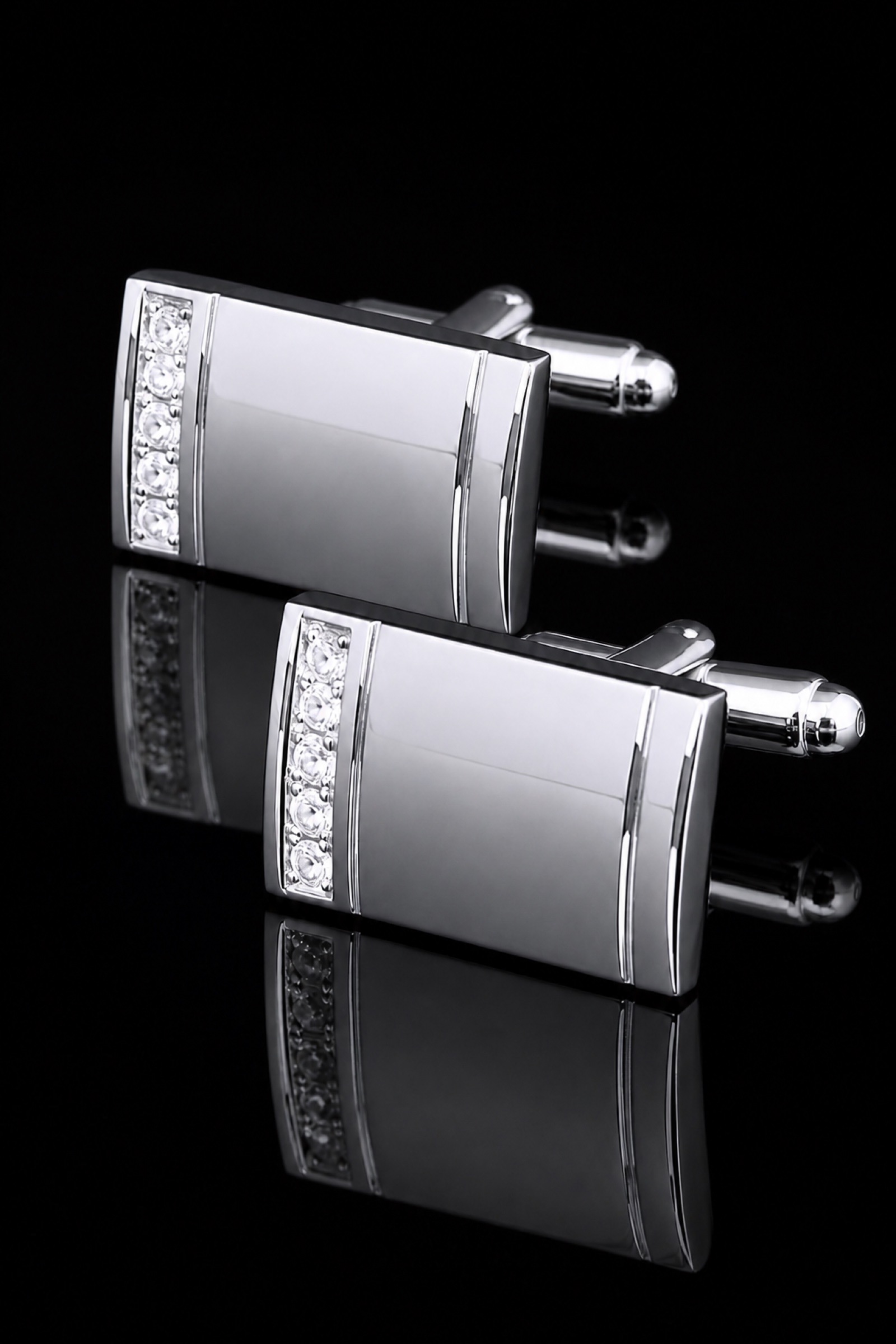 Rectangular Silver Cufflinks for Men from Gentlemansguru.com