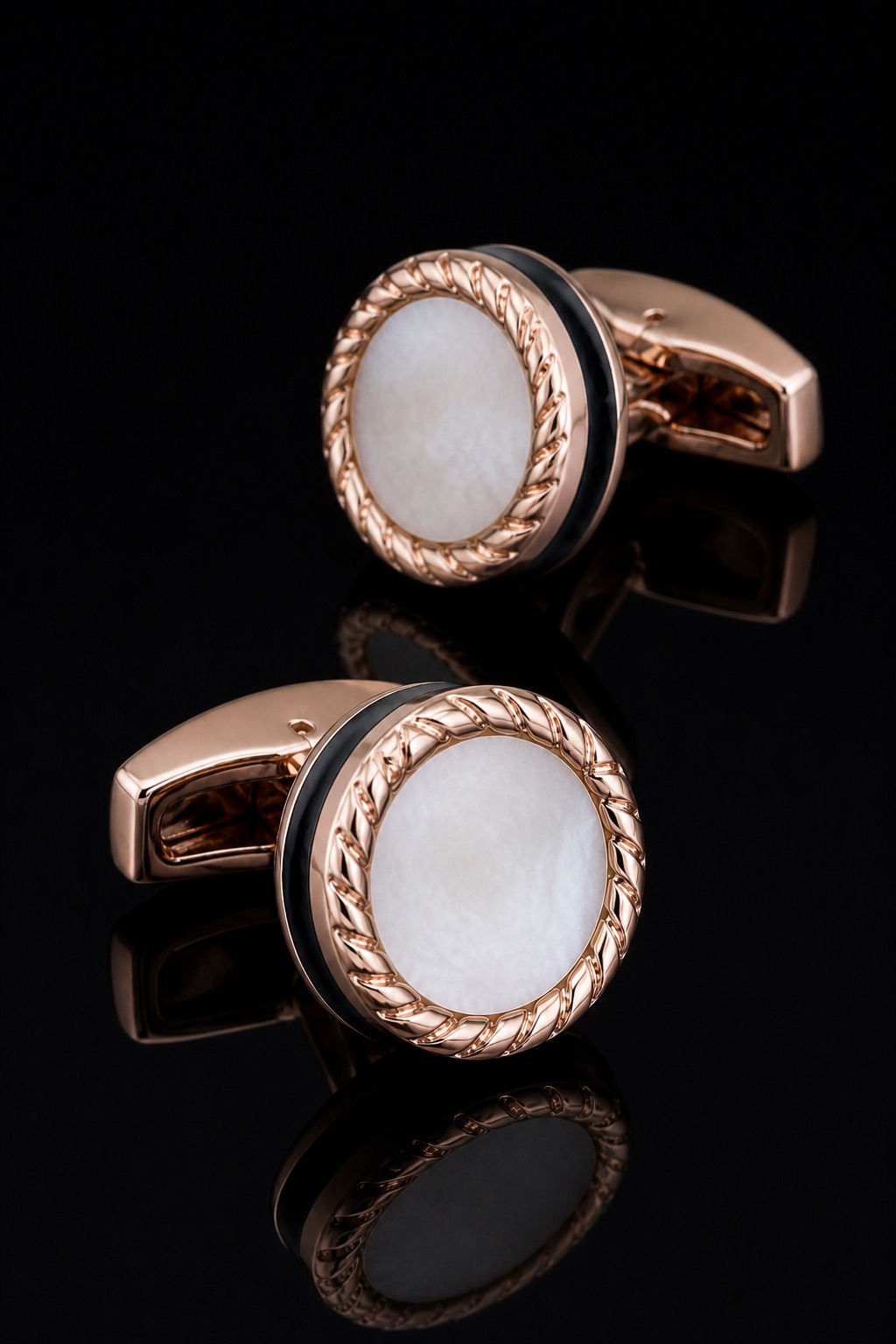 Rose Gold Mother of Pearl Cufflinks for Men from Gentlemansguru.com