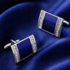 Royal Blue Crystal Cufflinks for Formal Events from Gentlemansguru.com