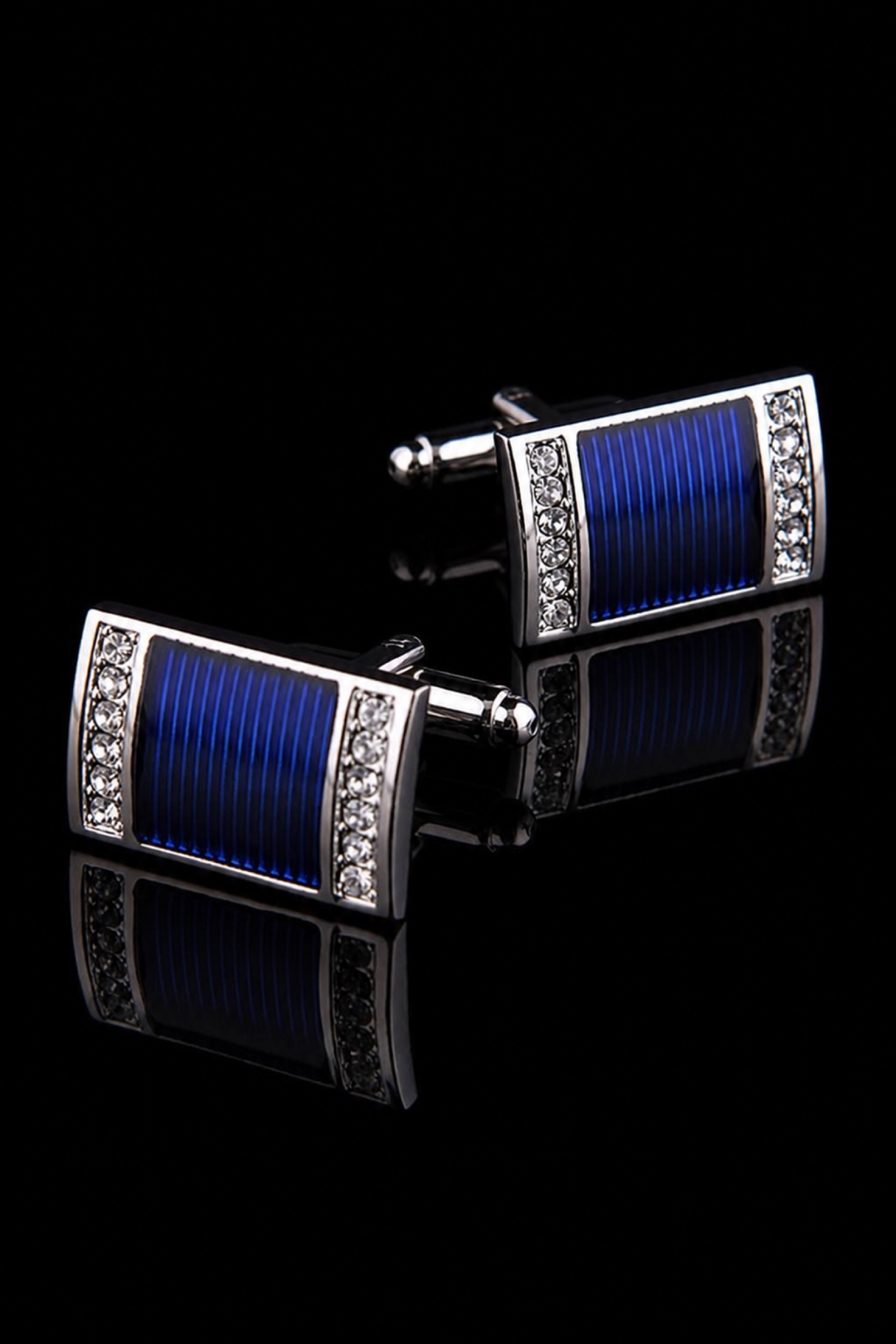 Royal Blue Crystal Cufflinks for Men from Gentlemansguru.com