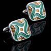 Vintage Green Enamel Cufflinks from Gentlemansguru.com