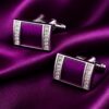 Violet Crystal Cufflinks for Evening Wear from Gentlemansguru.com