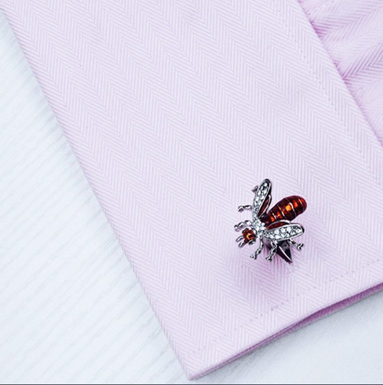 The Blue Bee Cufflinks in Gold