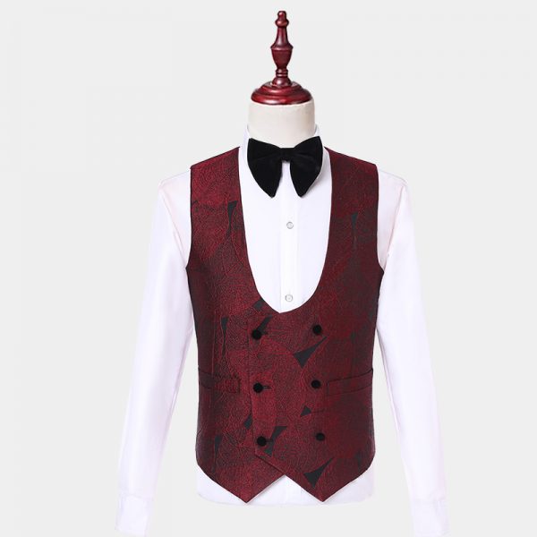 Burgundy Tuxedo With Black Lapel Gentleman's Guru