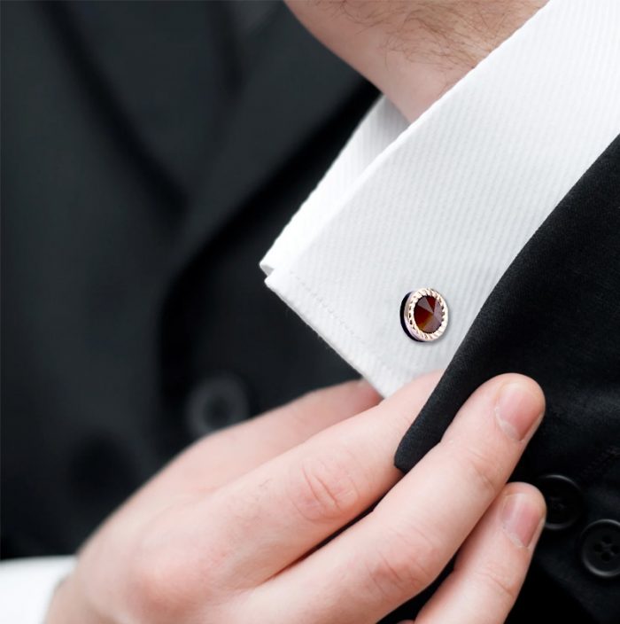 Button Shirt Cats Eye Cufflinks Set from Gentlemansguru.com