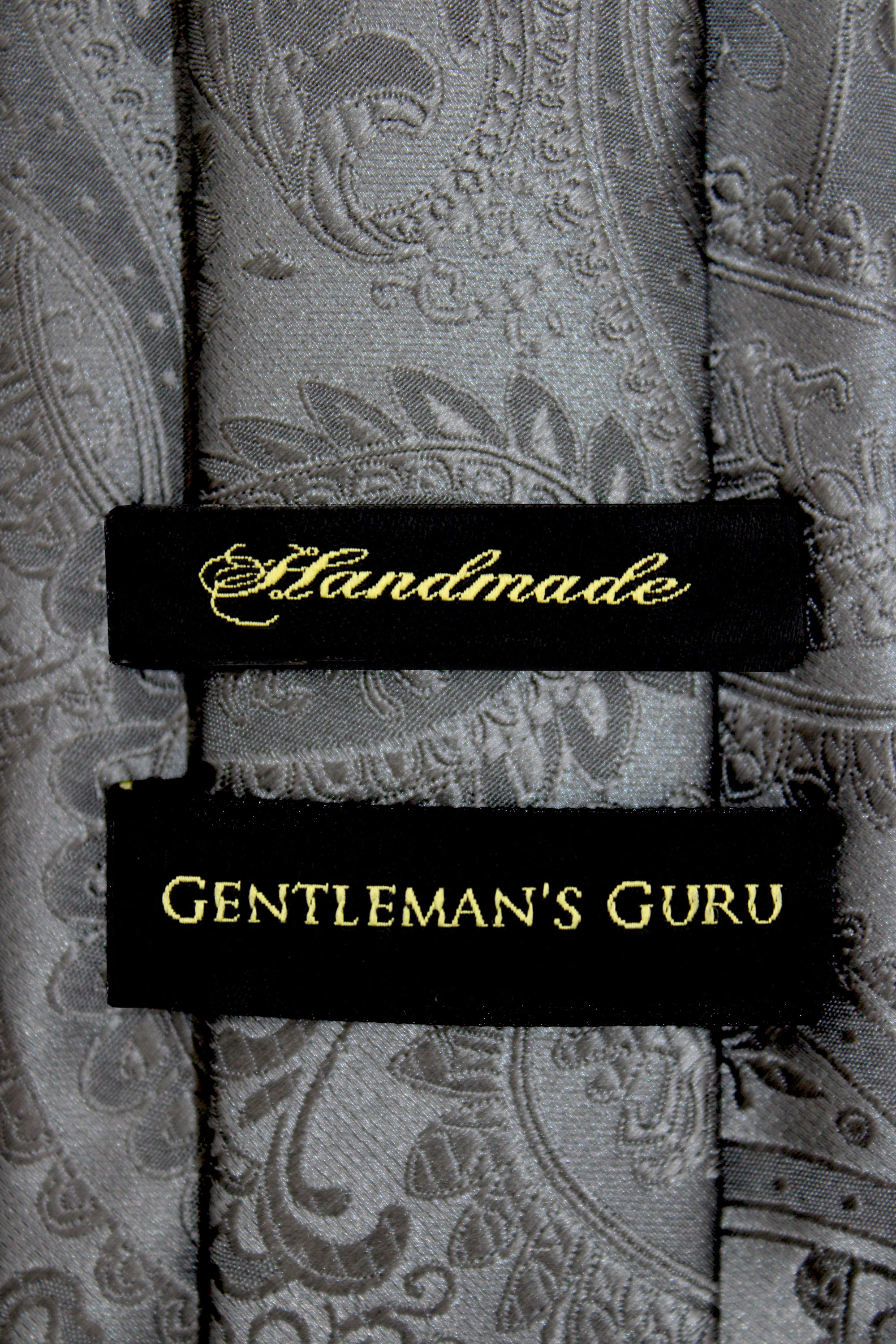 Charcoal-Grey-Paisley-Necktie-from-Gentlemansguru.com