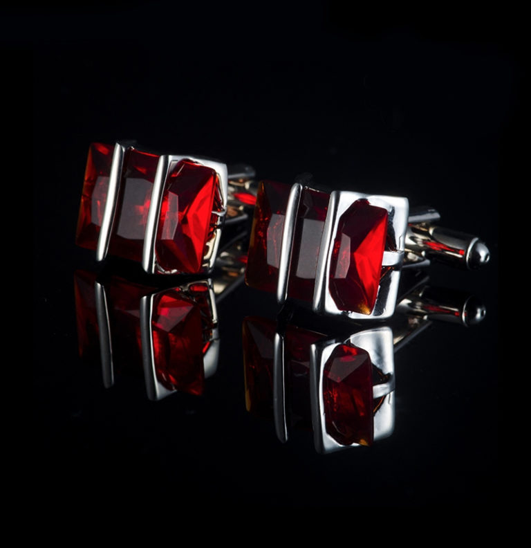 Crystal-Silver-And-Red-Cufflinks-from-Gerntlemansguru.com