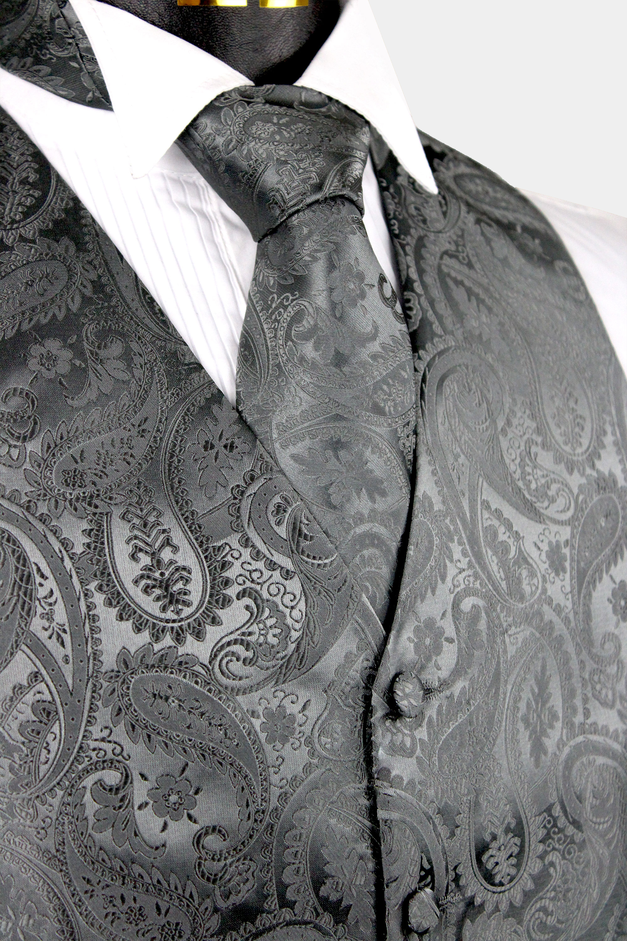 Black suit grey best sale vest