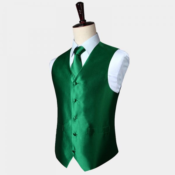 Emerald Green Vest And Tie Set Gentleman's Guru