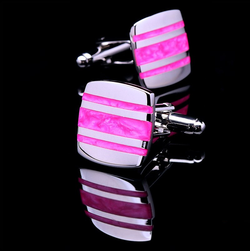 Enamel Hot Pink Cufflinks Set from Gentlemansguru.com