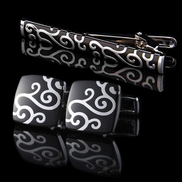 Black Onyx Cufflinks And Tie Pin Set Gentleman's Guru™