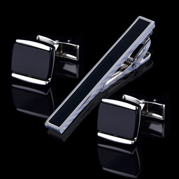 Black Onyx Cufflinks And Tie Pin Set Gentleman's Guru™