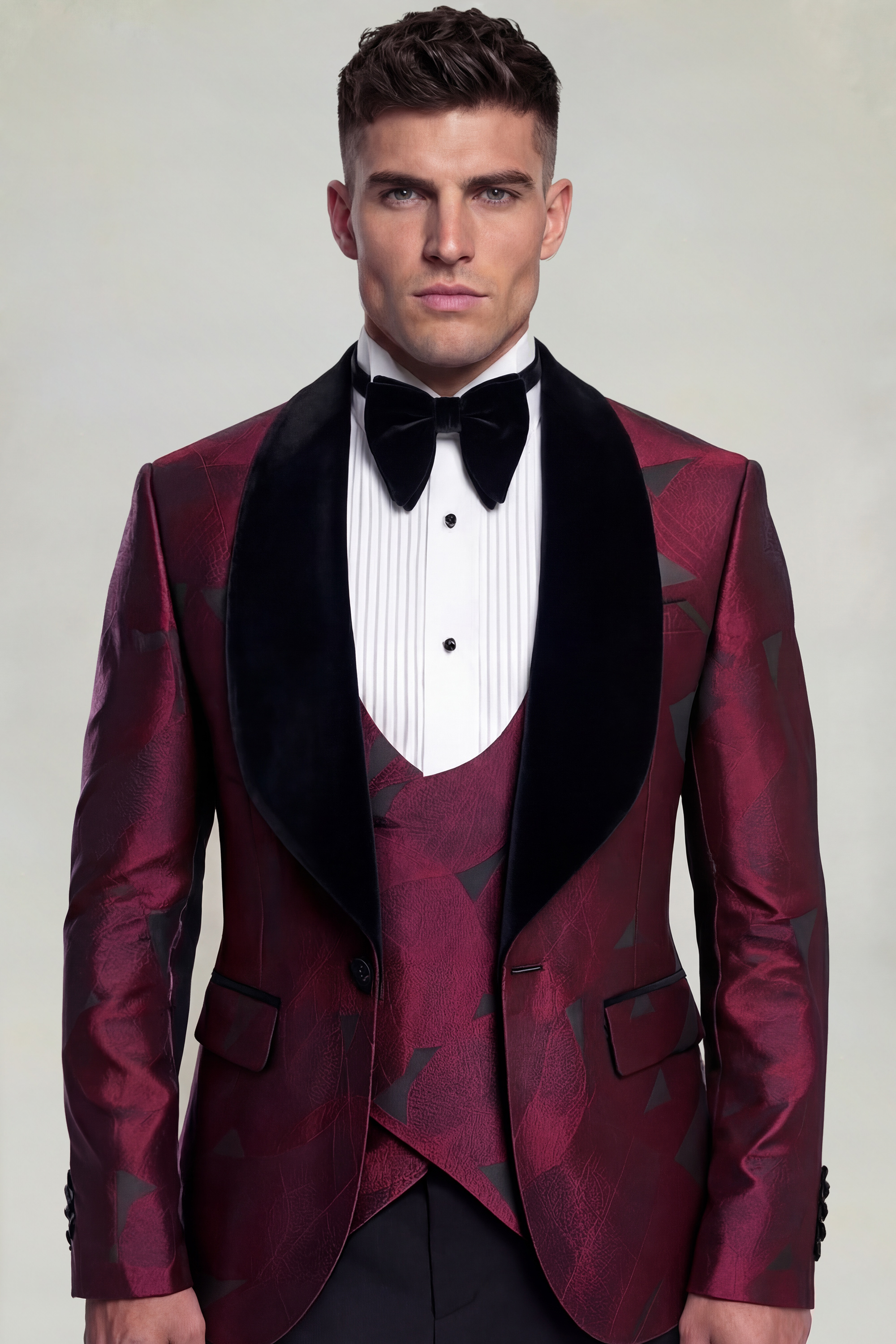 Mens-Burgundy-Tuxedo-with-Black-Lapel-Groom-Wedding-Prom-Suit-from-Gentlemansguru.com