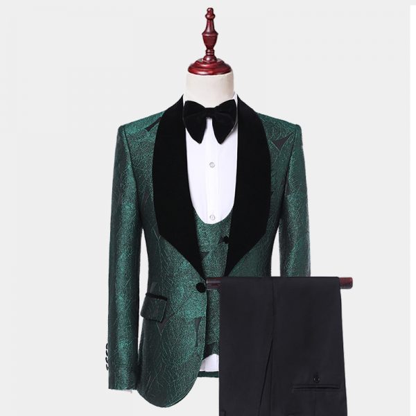 Emerald Green Tuxedo Suit With Black Lapel Gentleman's Guru