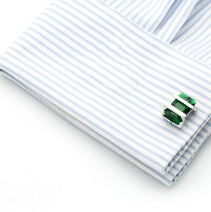 Mens Green Stone Cufflinks Set from Gentlemansguru.com