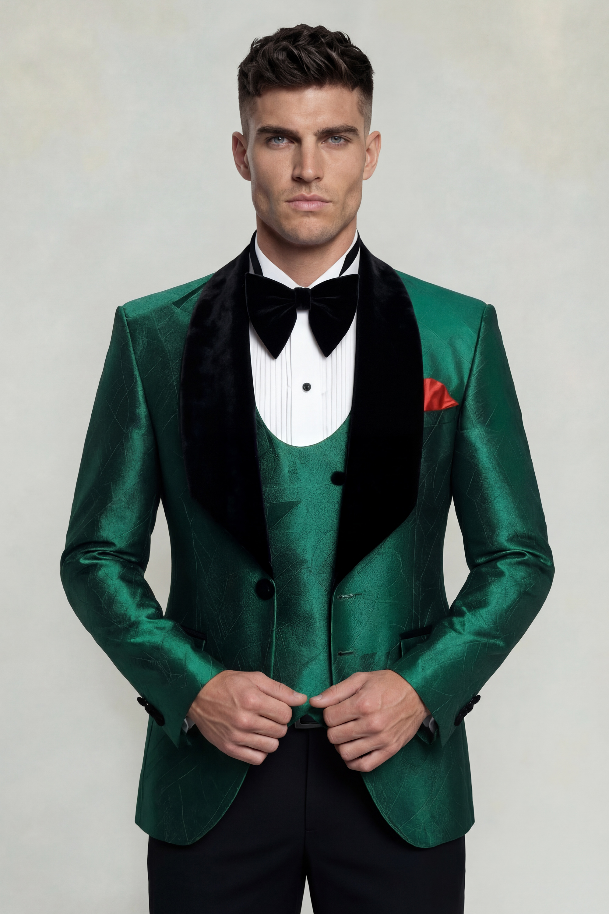 Mens-Green-and-Black-Tuxedo-Wedding-Suit-For-Groom-from-Gentlemansguru.com