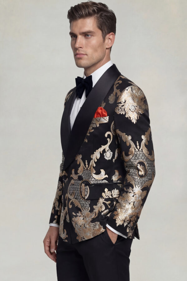 Mens-Luxury-Champagne-and-Black-Tuxedo-Wedding-Suit-from-Gentlemansguru.com