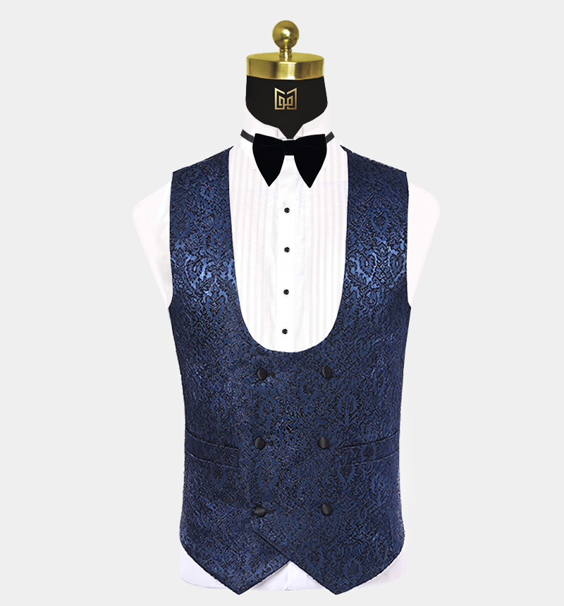 Navy Blue Tuxedo with Black Lapel Gentleman's Guru