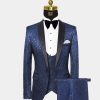 Mens-Navy-Blue-Floral-Tuxedo-Wedding-Prom-Suit-from-Gentlemansguru.com