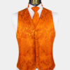 Orange Paisley Vest & Tie Set - 3 Piece