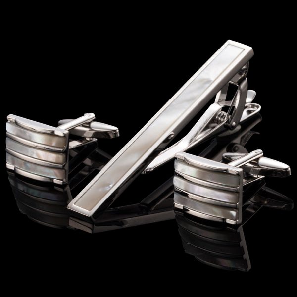 Mother Of Pearl Cufflinks And Tie Bar Set - Gentleman's Guru™