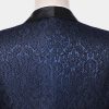Navy Blue Vintage Pattern Tuxedo Suit FOr PRom Or Wedding from Gentlemansguru.com