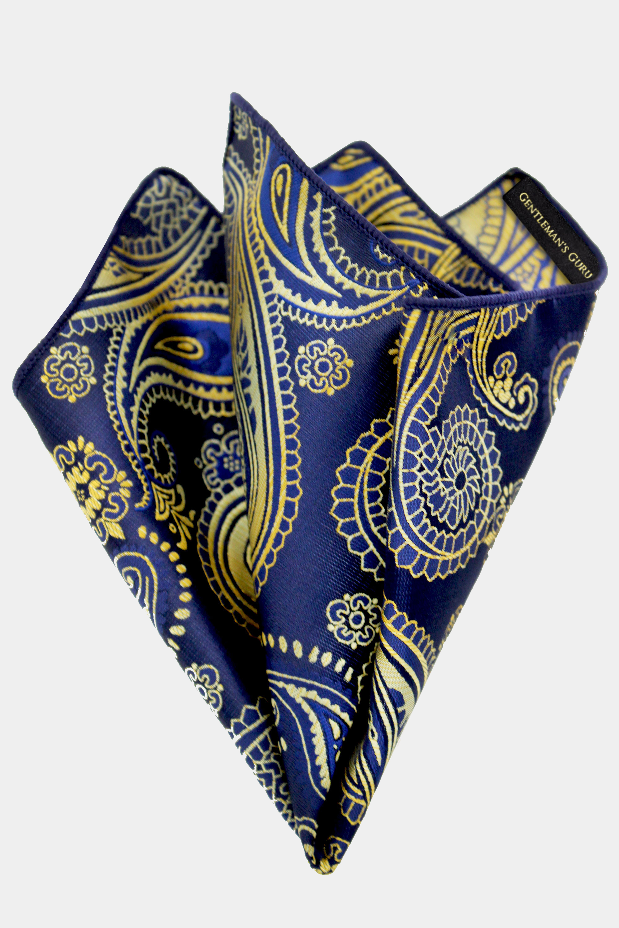 Navy-Blue-and-Gold-Paisley-Pocket-Square-Handkerchief-from-Gentlemansguru.com_