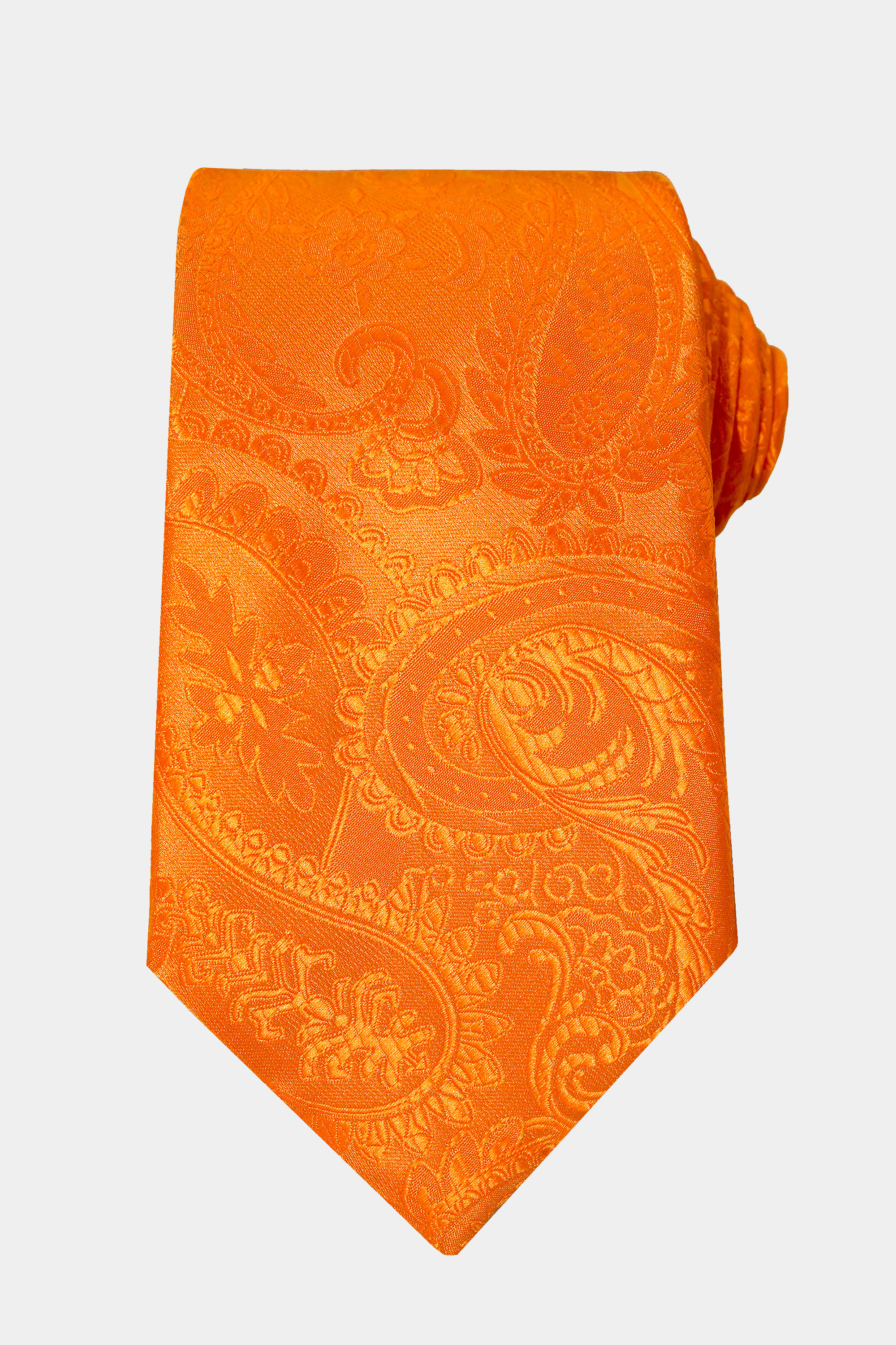 Orange Paisley Vest and Tie Set