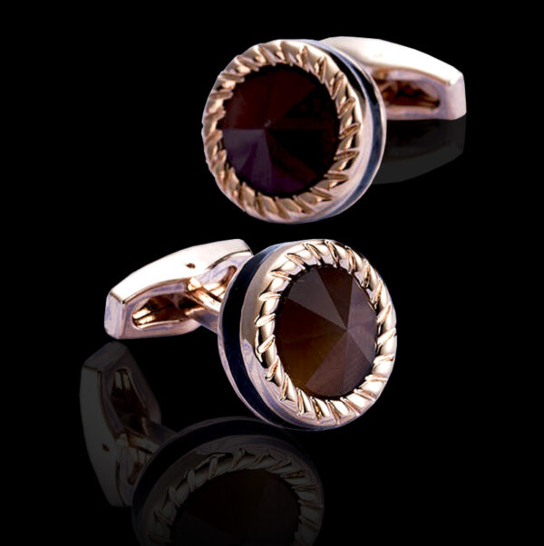Rose Gold Cats Eye Cufflinks Set from Gentlemansguru.com