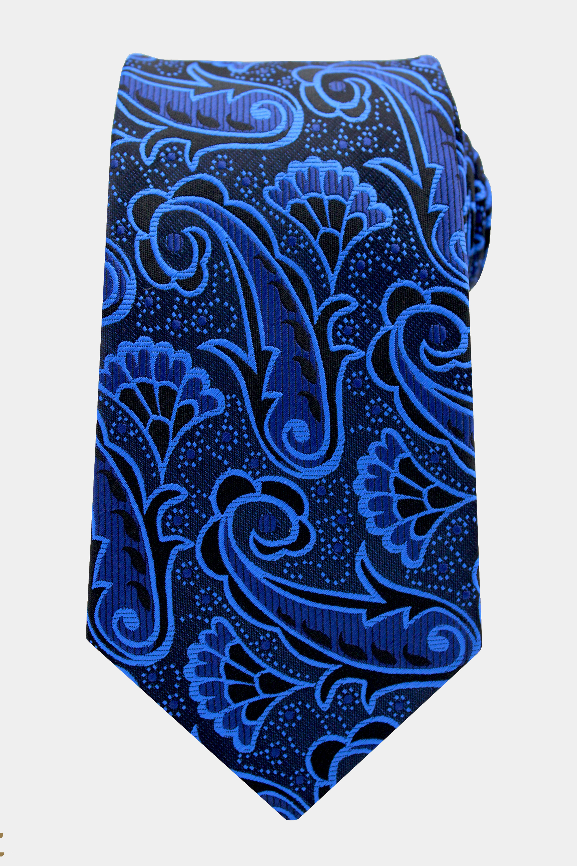 Royal-Blue-and-Black-Paisley-Tie-from-Genbtlemansguru.com_